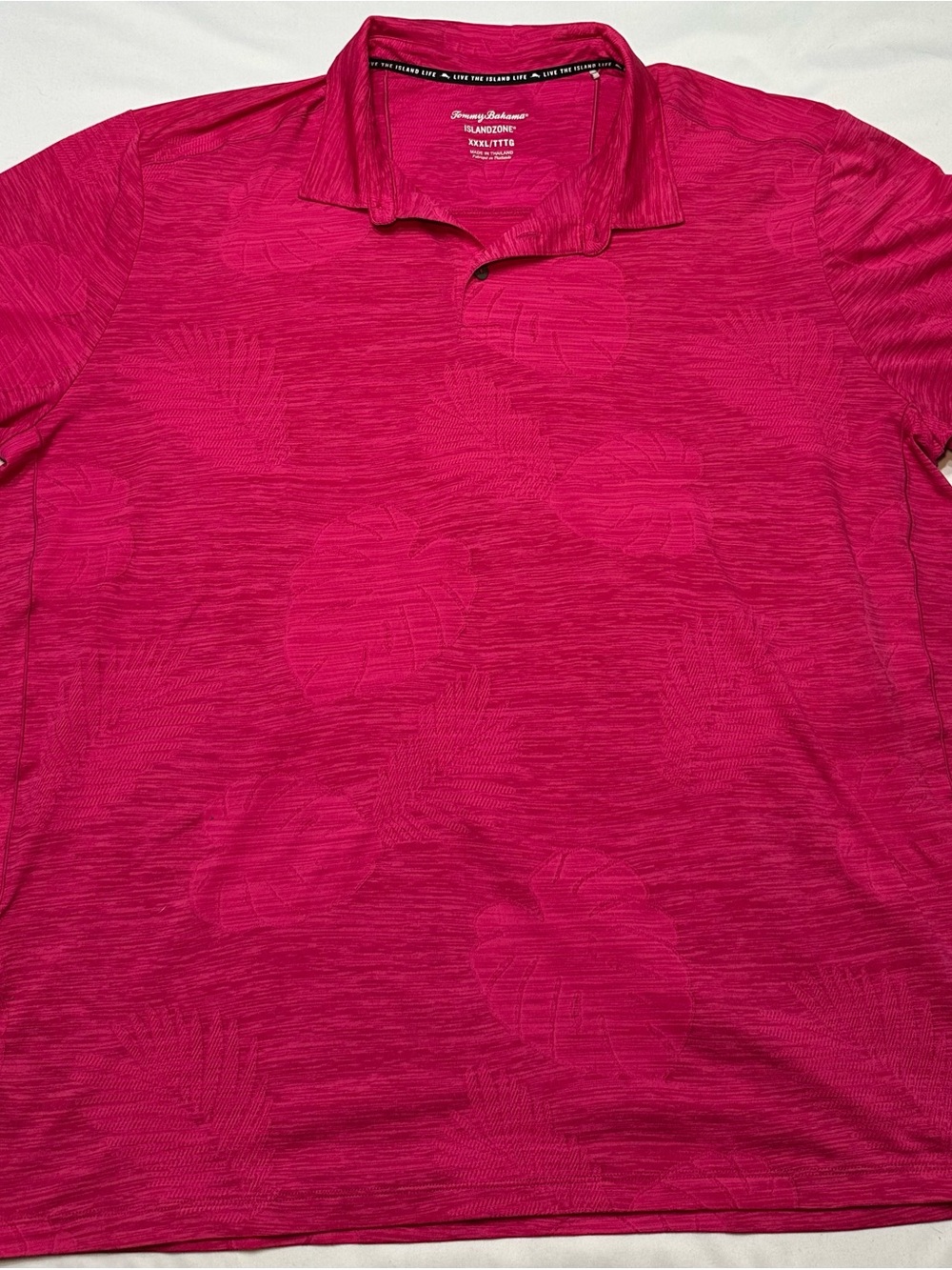 Tommy Bahama IslandZone Pink Palm Polo Shirt Mens 3XL XXXL Performance Golf